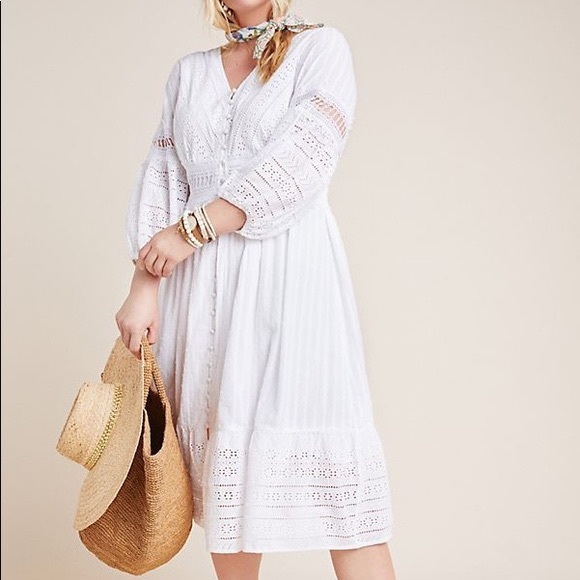 🌟NWT🌟 ANTHROPOLOGIE EBBA EYELET DRESS - Picture 3 of 5